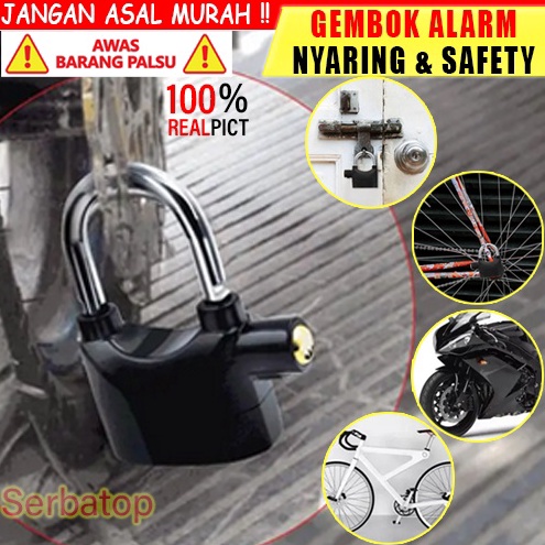 KODE D75Z Gembok Alarm Anti Maling Anti Pencuri Ring Panjang Pengaman Motor Alarm gembok motor anti 