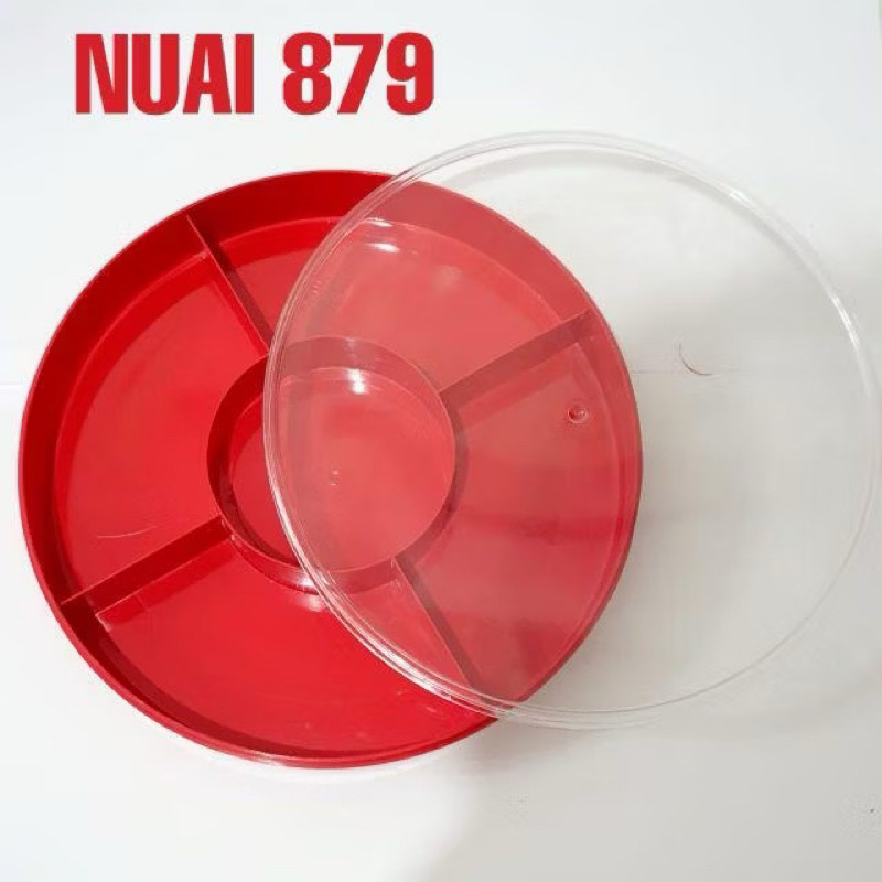 Toples Nuai TN 879 Sekat 5 Toples Plastik Sekat 5 Merah Toples Nuai Bulat