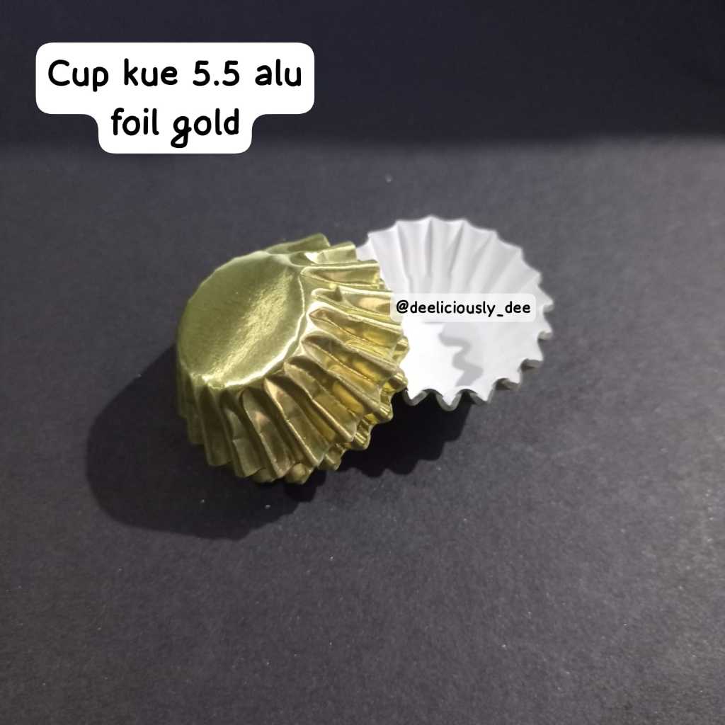 Cup kue/Cup Nastar 5.5 cm Alum Foil Gold