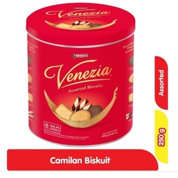 

(KALENG) VENEZIA ARNOTT BISKUIT KALENG ASORTETD 250 G PARCEL LEBARAN