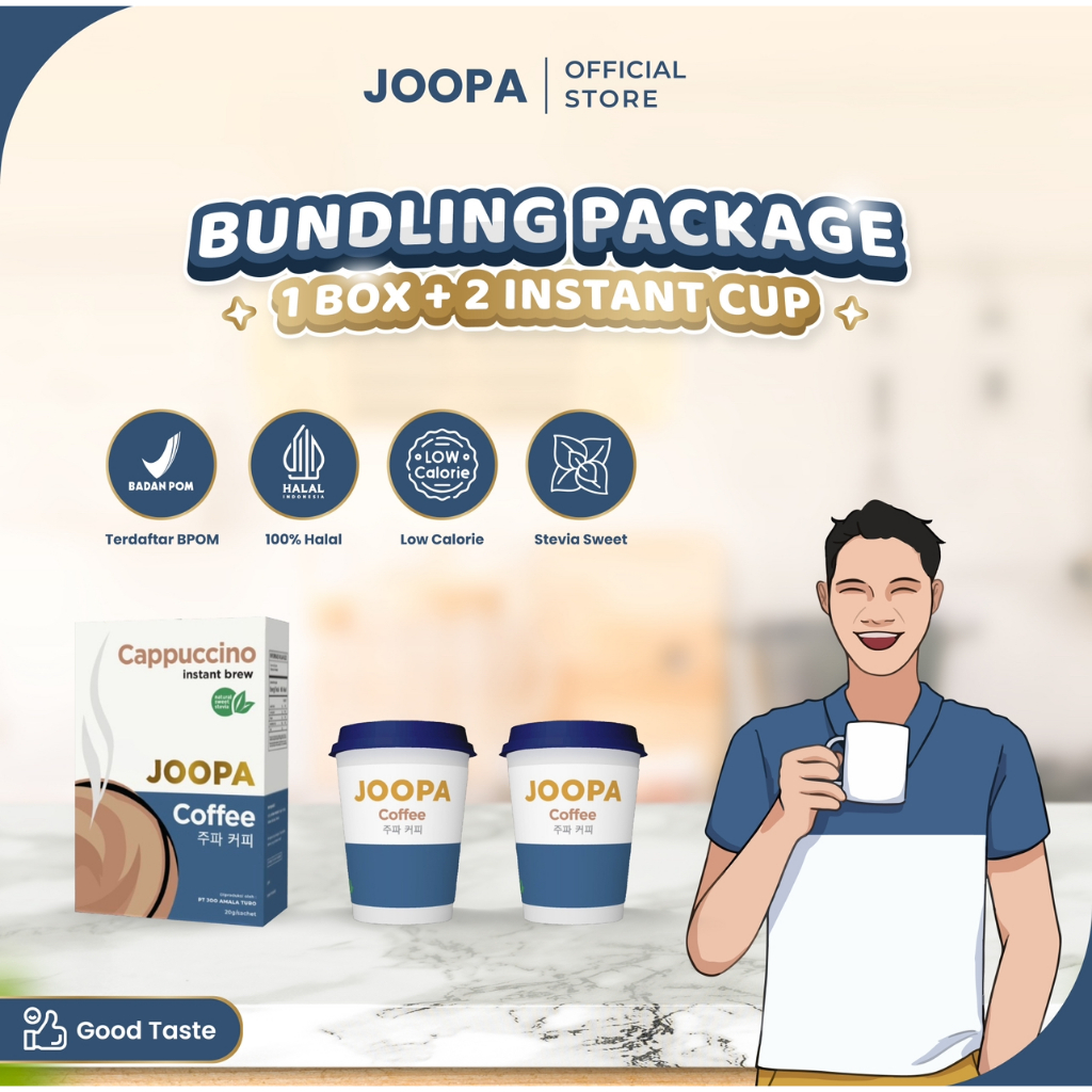 

Joopa | Bundling pack Low Calorie with stevia instant coffee rasa Cappuccino