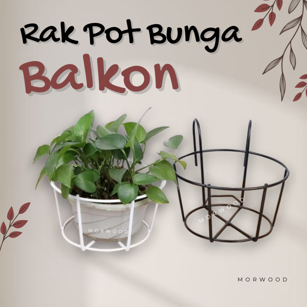 Rak Pot Bunga Balkon Minimalis Rak Pot Bunga pagar balkon | Gantungan Pot Bunga Diameter 20 CM