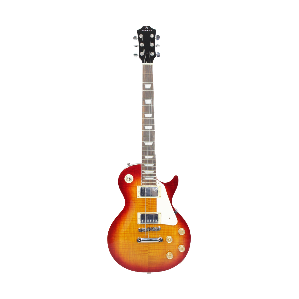 Gitar Elektrik Merk MANDALIKA MLP-120 SB Warna Sunburst Cherry ORIGINAL Model Les Paul Listrik LesPa