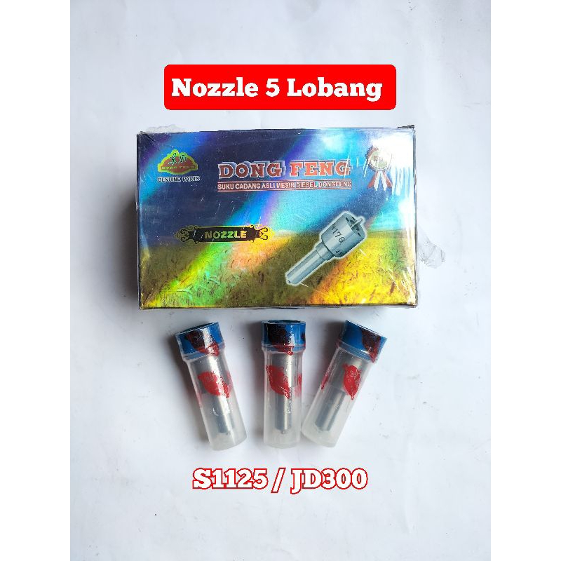 nozzle mesin diesel Dongfeng S1125 S1130 lobang 5 ASLI DONGFENG / noksel 5 hol