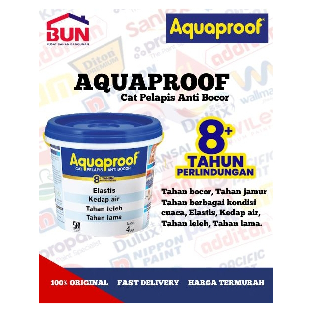 AQUAPROOF 4KG CAT ANTI BOCOR ELASTIS TAHAN LAMA WATERPROOFING 4KG - HITAM 021