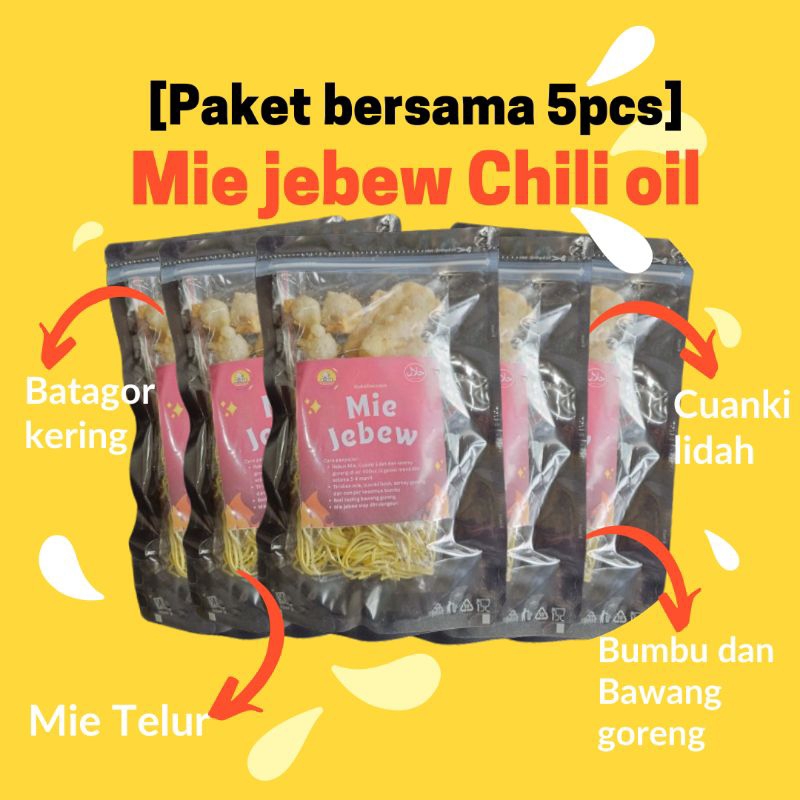 

[Paket Bersama 5Pcs] Mie Jebew Chili oil, Mie pedis sedap gurih