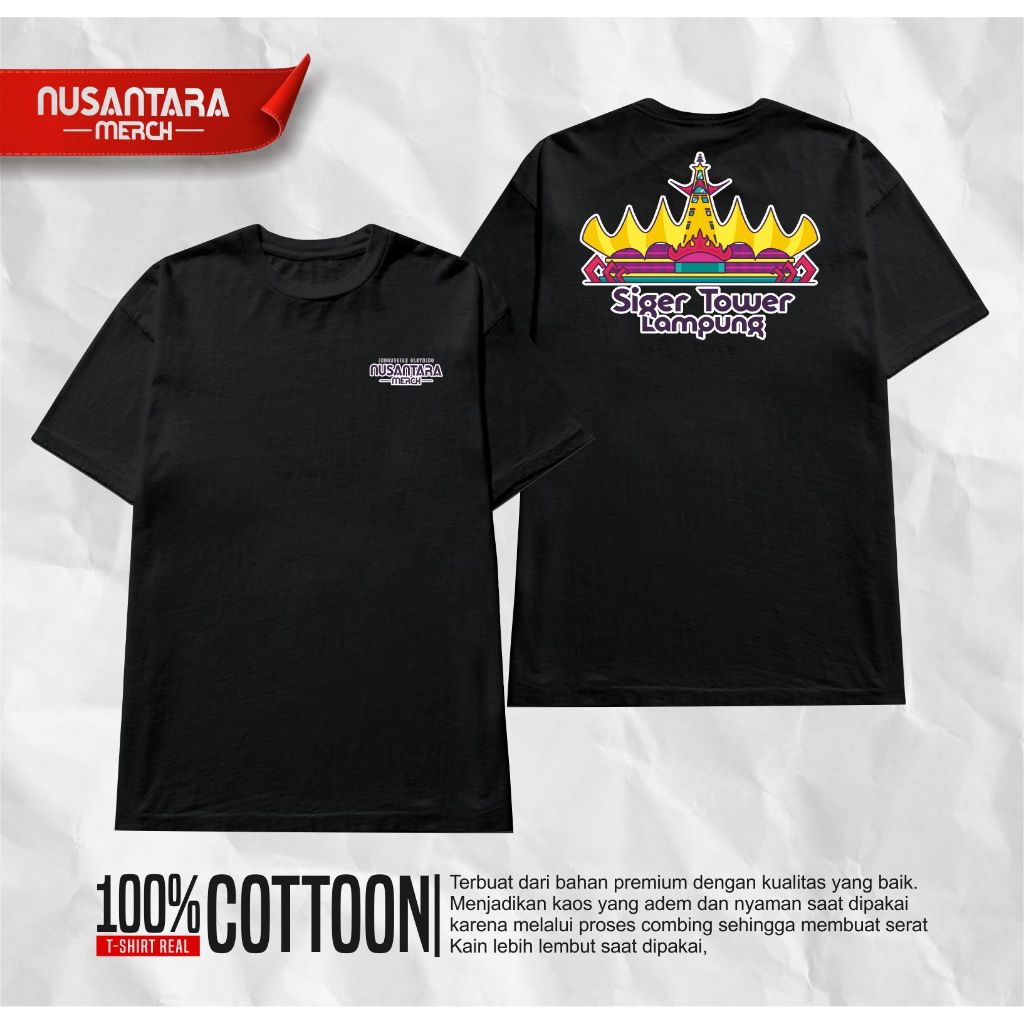 Nusantara Merch - Kaos Distro Keren Dewasa Unisex Pria Wanita Bahan Cotton Combed 24s | Siger Tower 