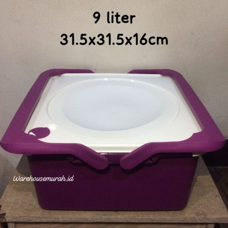 Square Treasure Keeper ungu 9L by tupperware