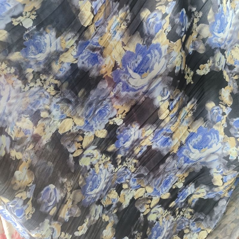 Kain ceruty silky - bahan mukena - kain silky premium - bahan motif meteran dzc