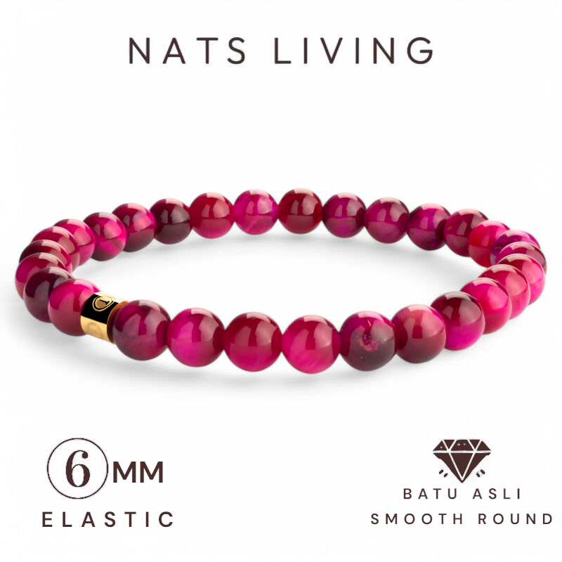 Nats Living - Gelang Batu Alam : Gelang  Red Tiger Eye 6mm, Break the Limit and New Perspective