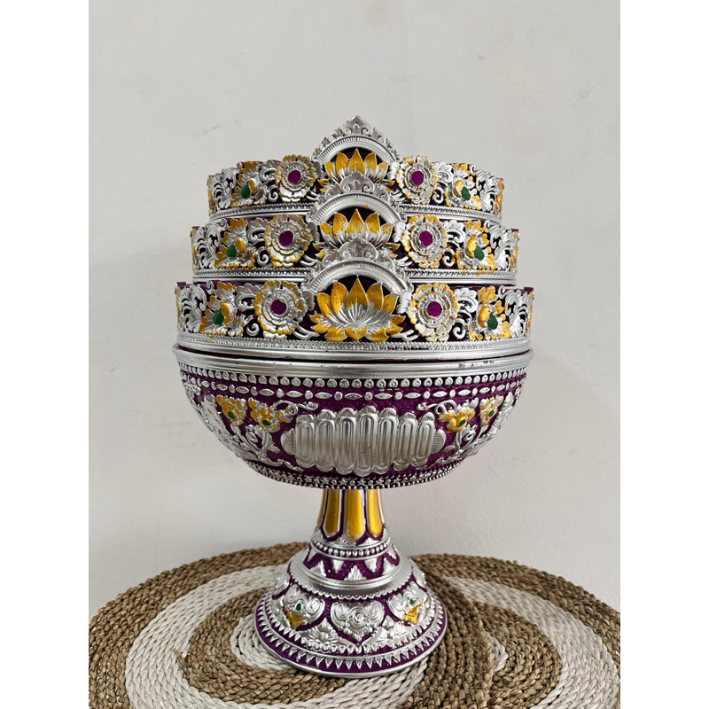 Dulang melamin teratai susun 3 prada elit