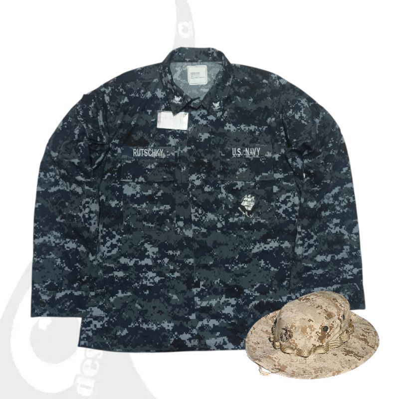 kemeja army camo us navy usn