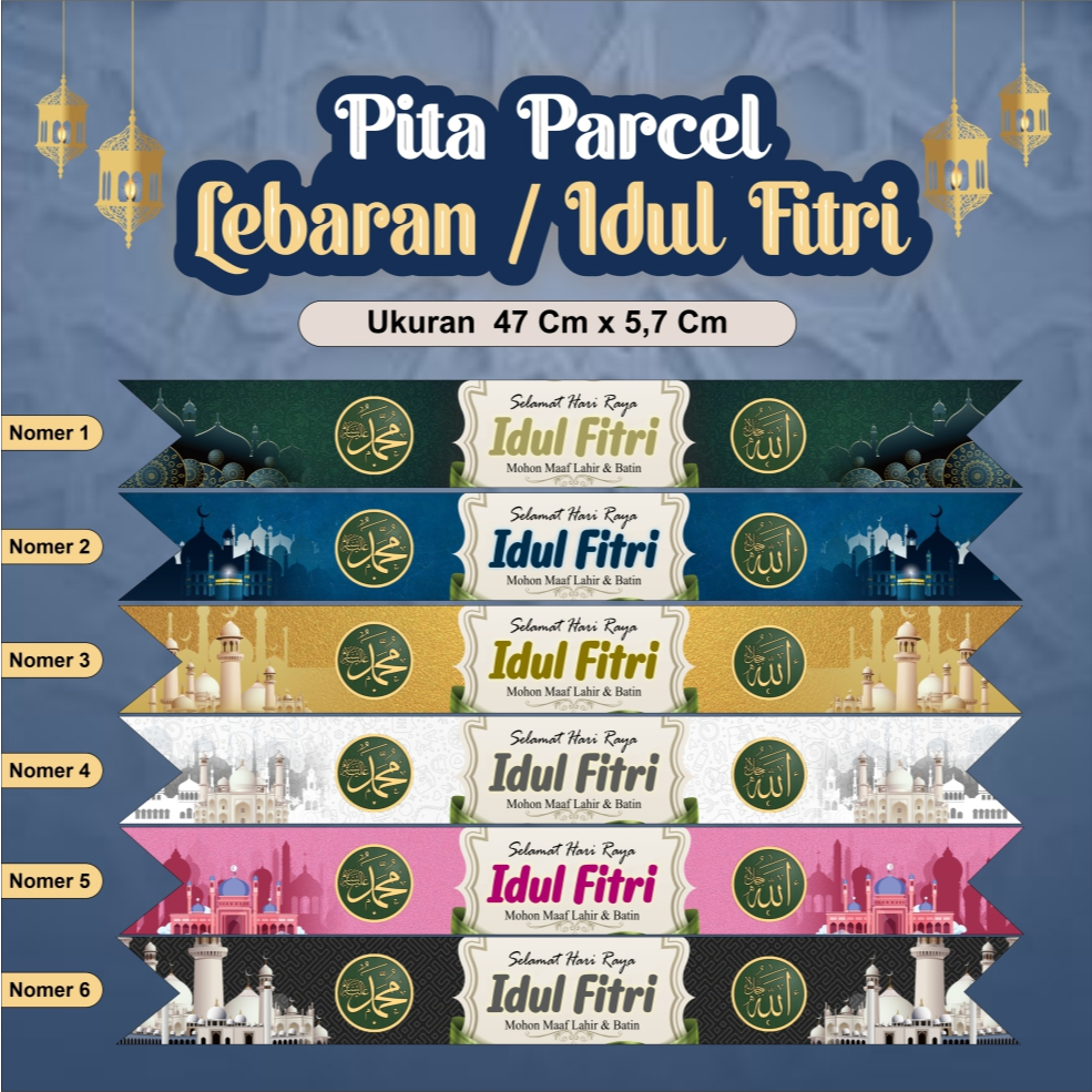 

Label Parcel / Pita Parcel Selamat Hari Raya Idul Fitri / Ukuran 47cm x 5 cm Bahan Ap 120 gr