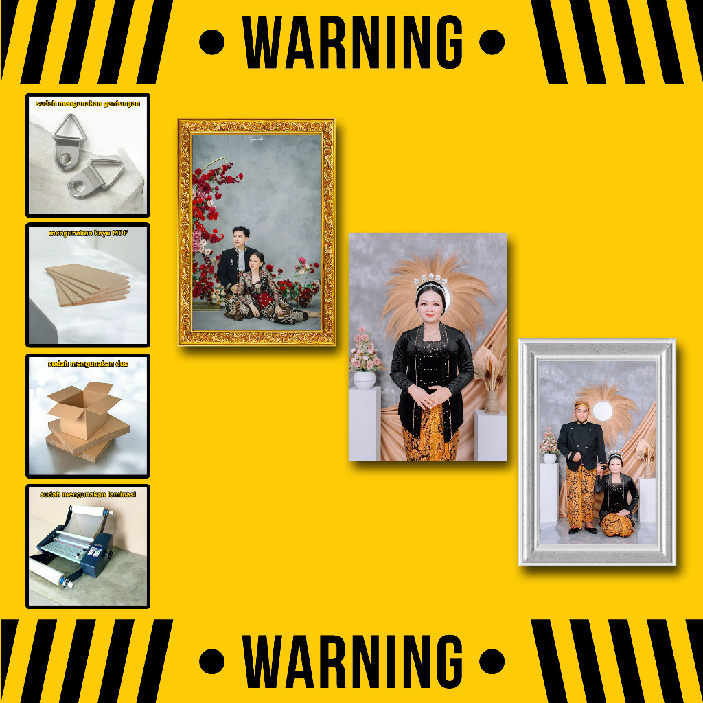 CETAK FOTO SAMA BINGKAI MDF UKURAN 17R