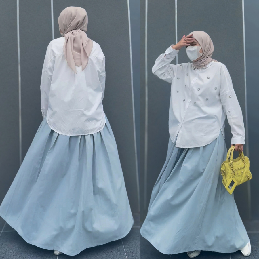 Rok linen rempel / linen skirt ruffle / rok jumbo