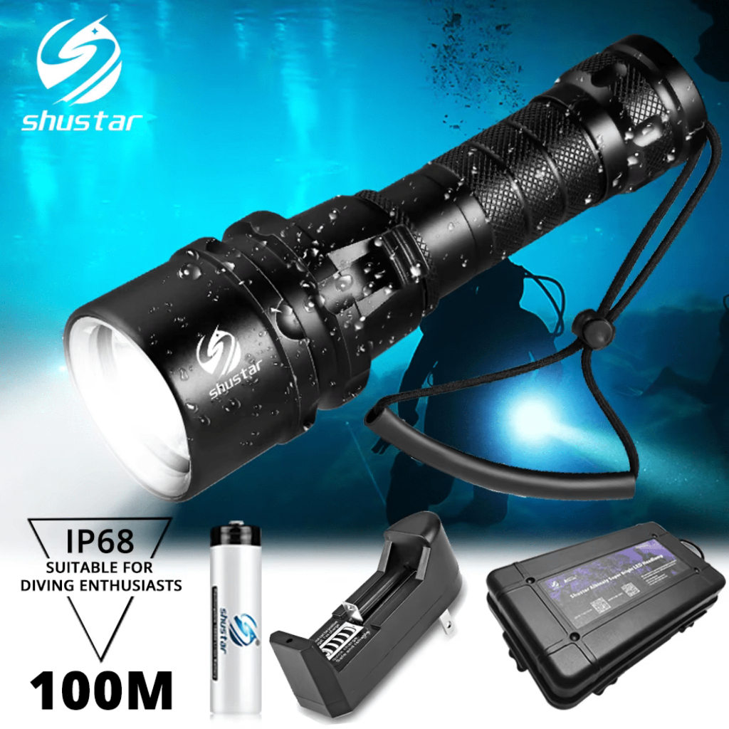 PROMO YUPARD Senter Selam Anti Air Tahan 30 jam Diving Sangat terang LED Waterproof 1200 Lumens G300