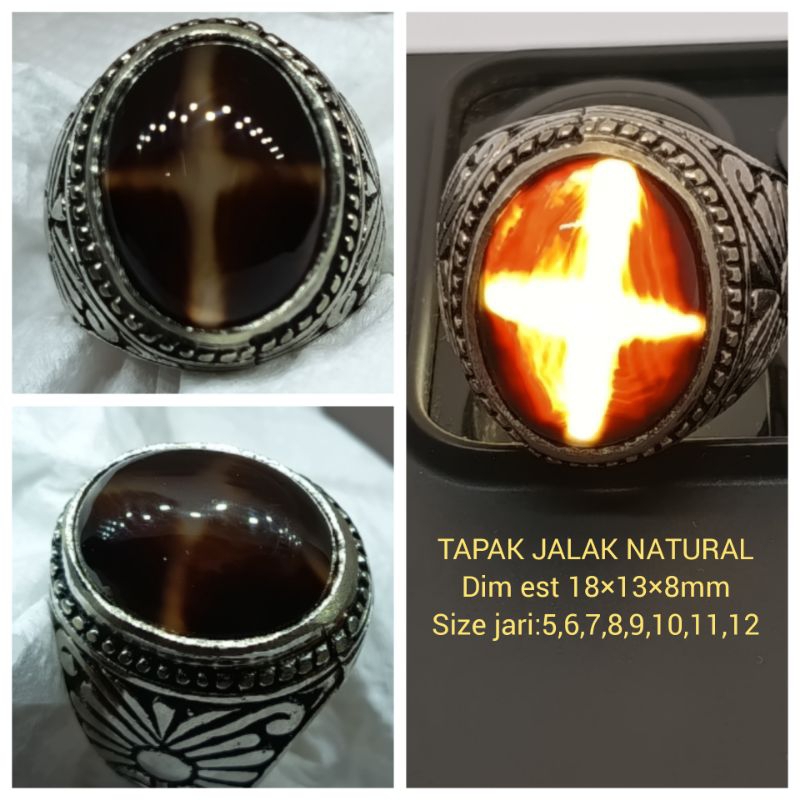 Cincin batu yaman wulung tapak jalak disenter merah natural