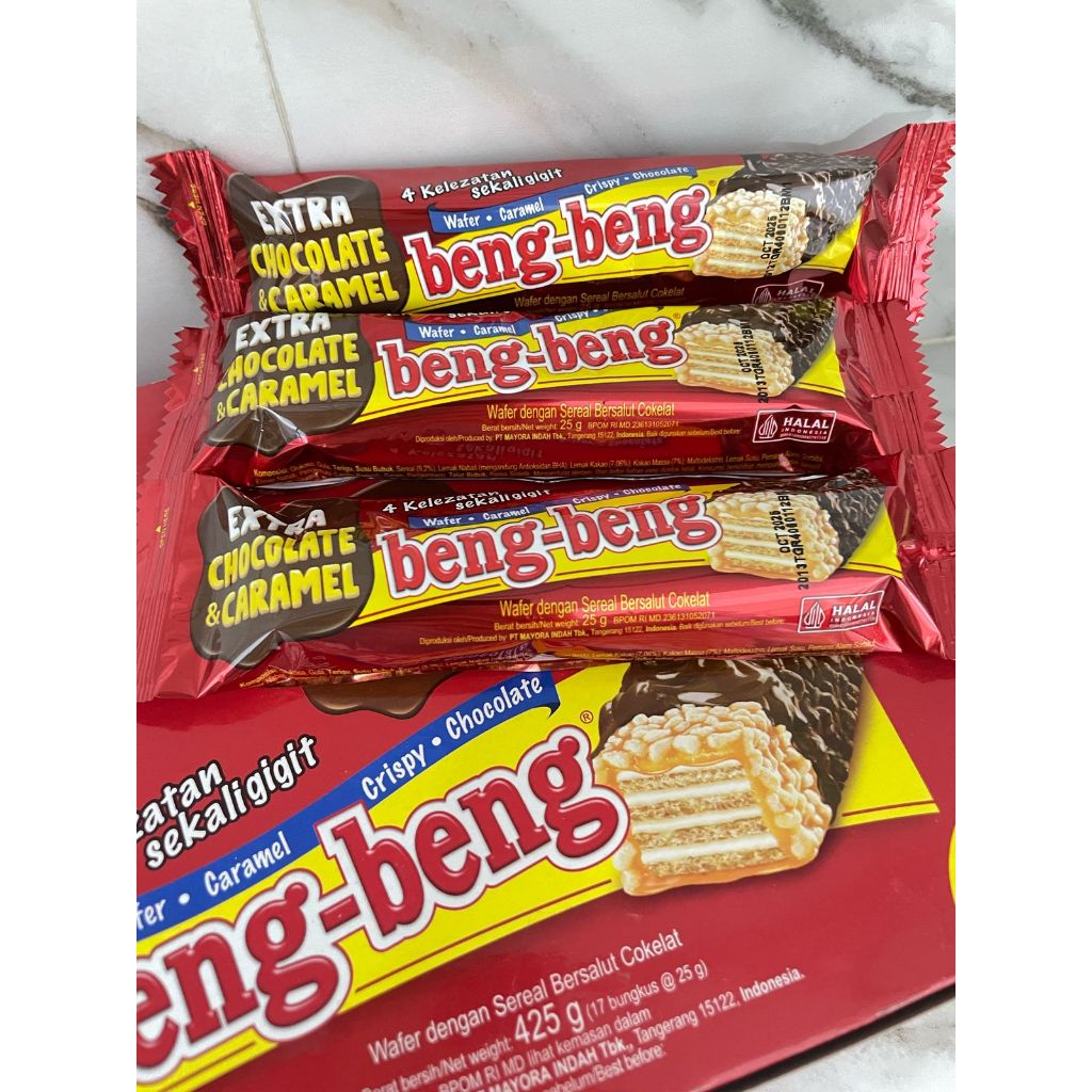 

Beng Beng Reguler Wafer Extra Chocolate Caramel 1 PCS 25GRAM