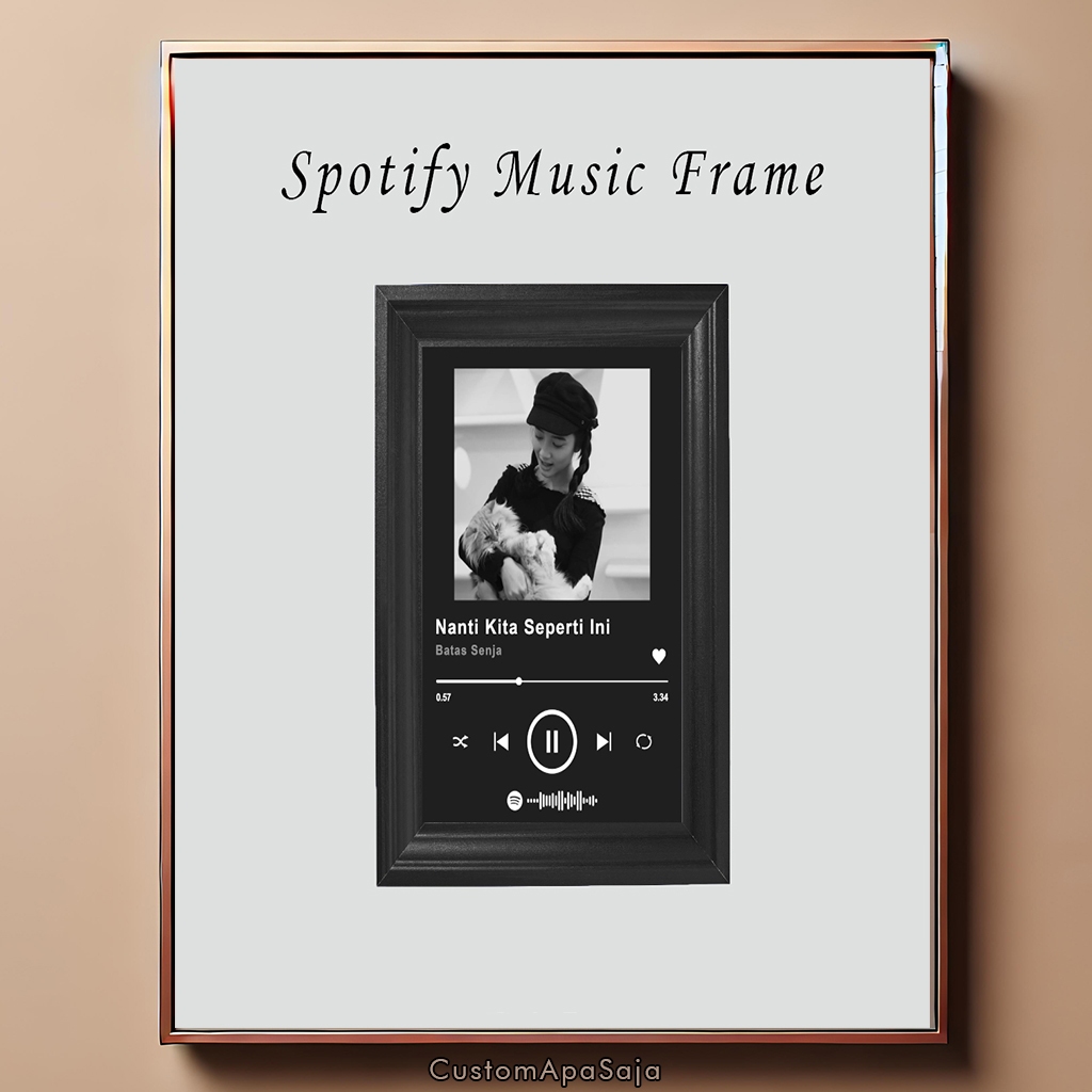 Cetak Foto Custom Frame Spotify Desain Unik Ukuran 8R