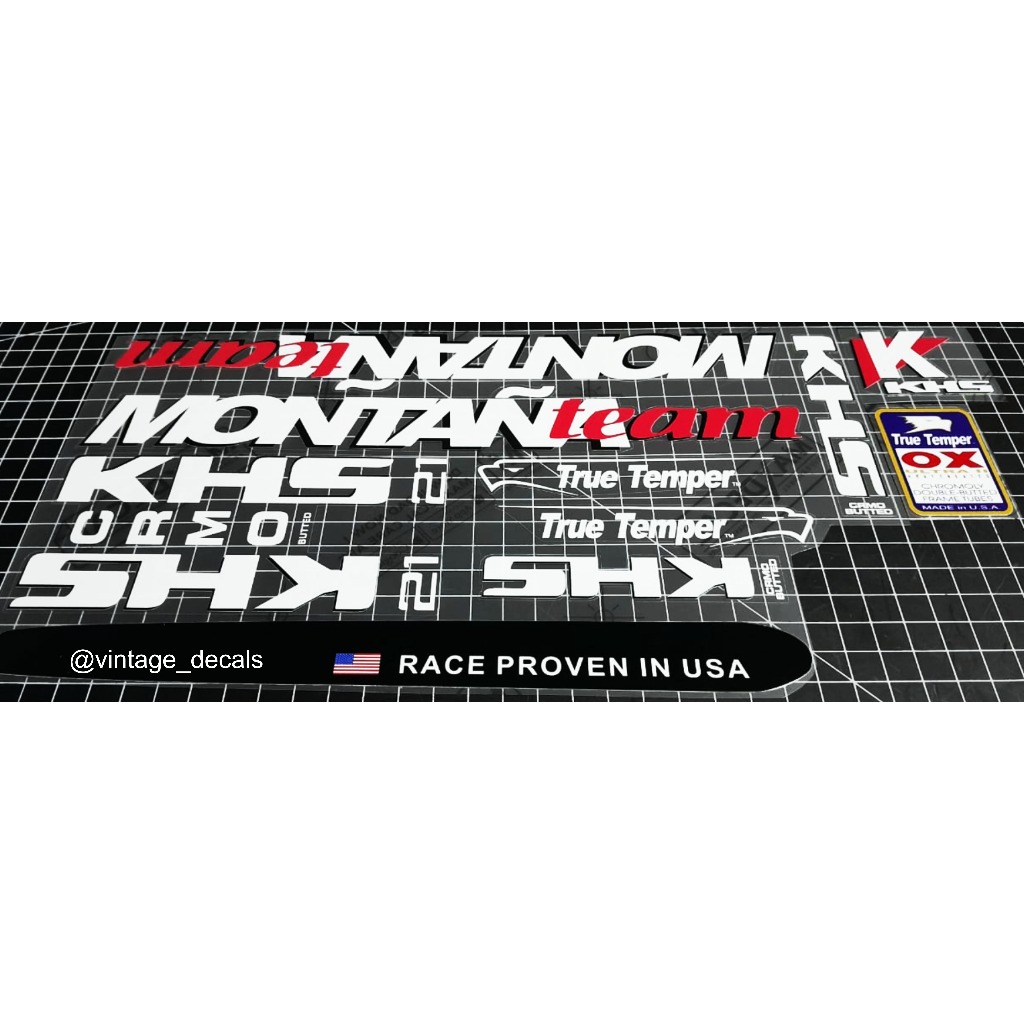 sticker sepeda KHS MONTANA pro team ALL VARIAN (TRUE TEMPER)