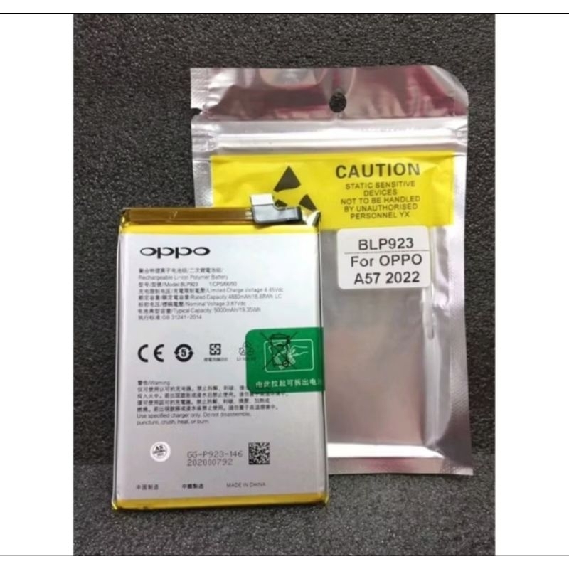 Baterai Batre Oppo A57 2022 4G / A77s Batre Oppo Blp923 original New 100%