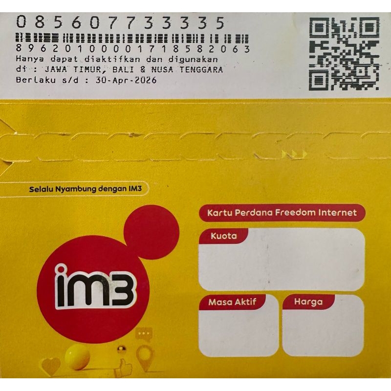 Kartu Perdana IM3 Nomer Cantik