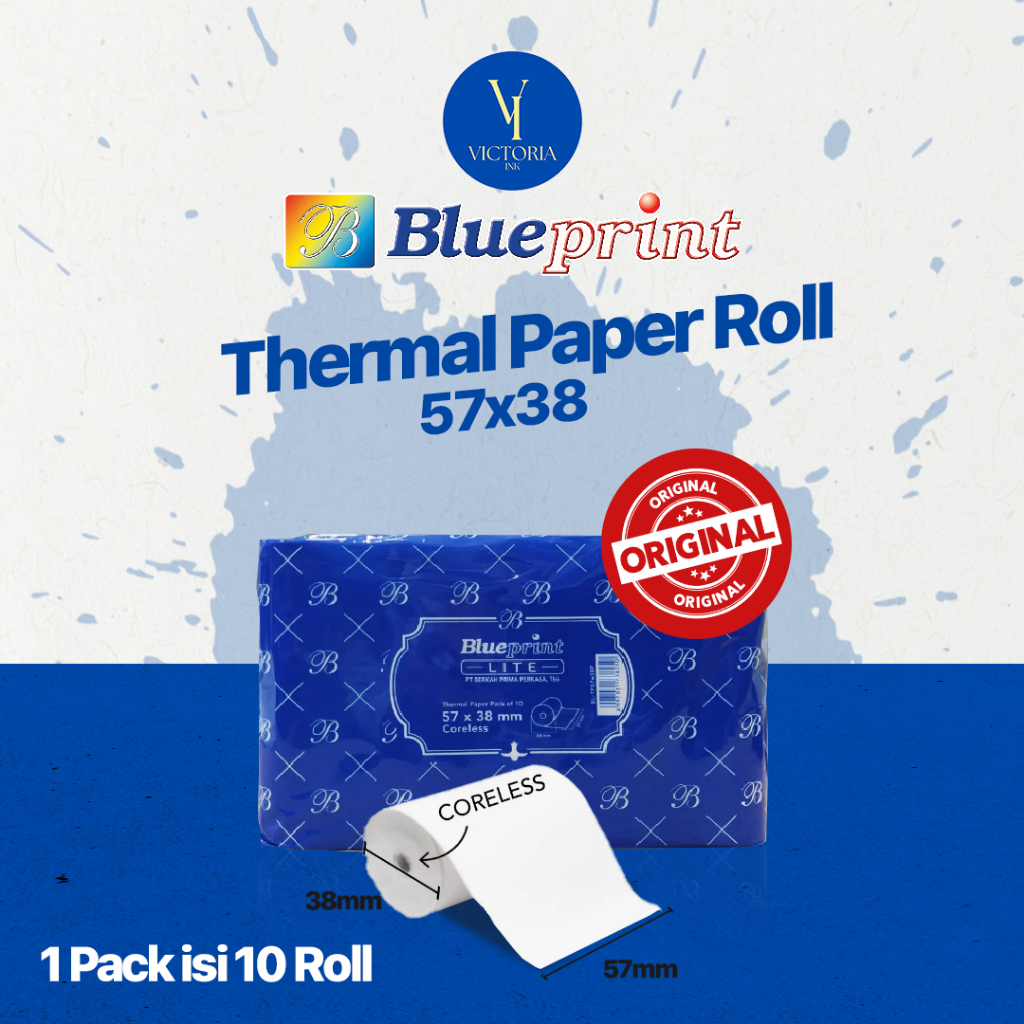 Kertas Thermal Blueprint 57x38 57×38 BP Lite 58 Kertas Thermal Printer Mini Thermal Blueprint 57 x 3