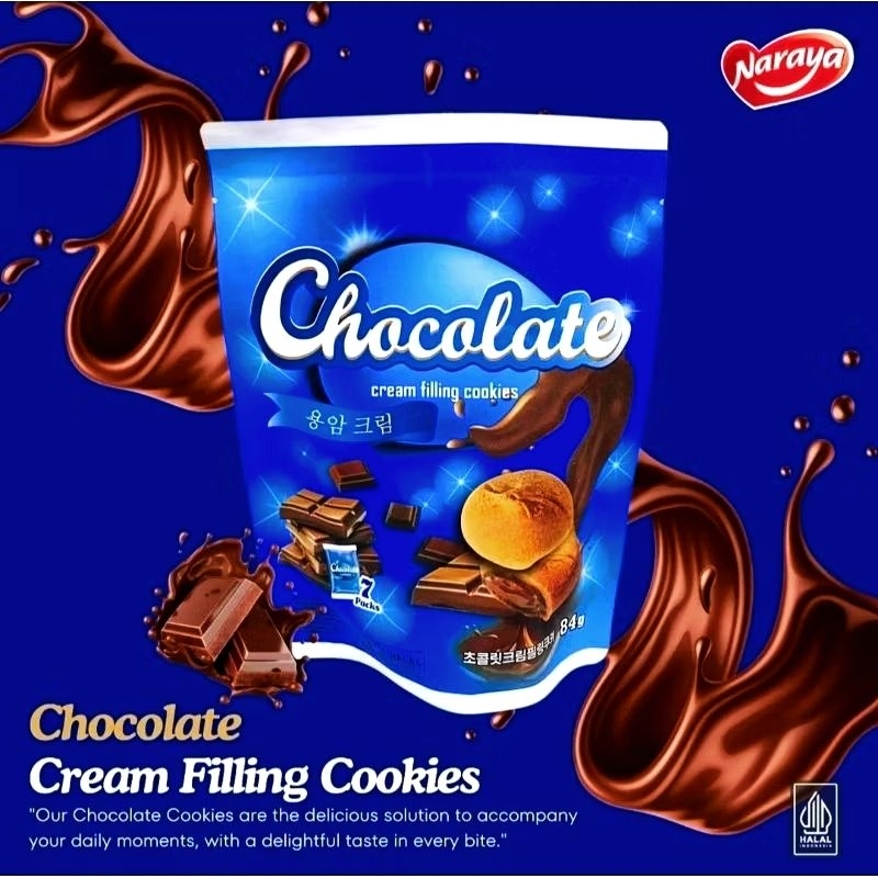 

Naraya chocolate cream FILLING COOKIES 84 gram