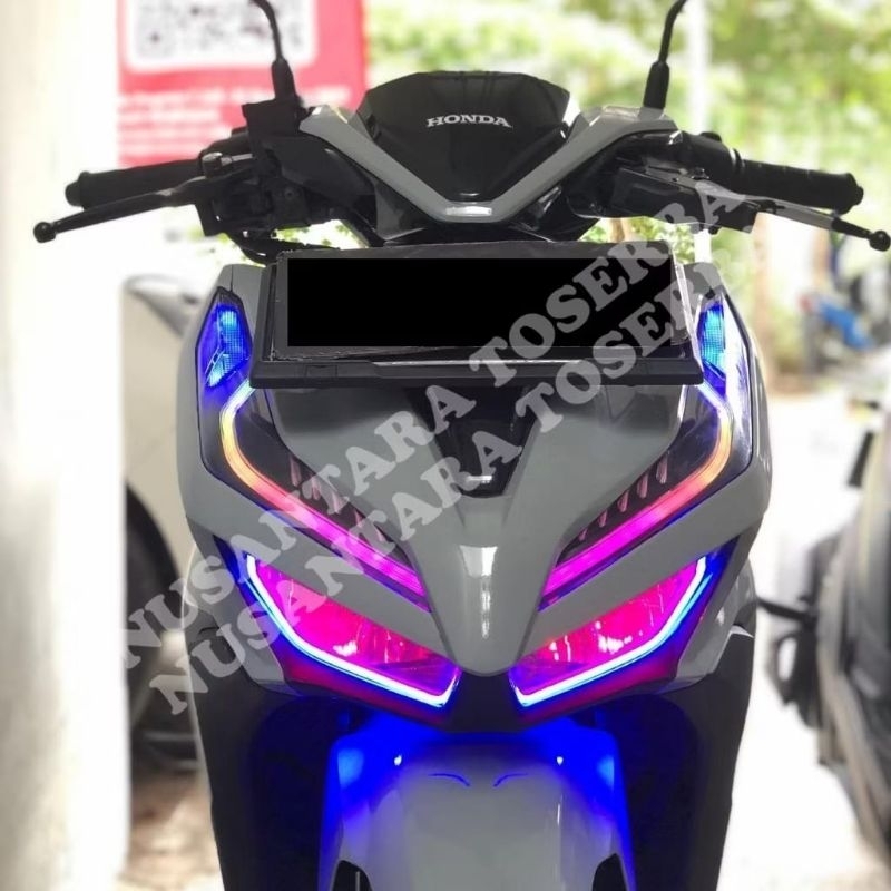 Lampu alis rgb running vario 125 150 Bonus devil eyes tidak berbintik / lampu alis rgb vario 125 150