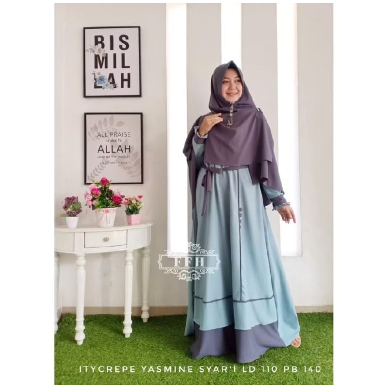 GAMIS Syari YASMINE  ITYCREPE  Ori FFH