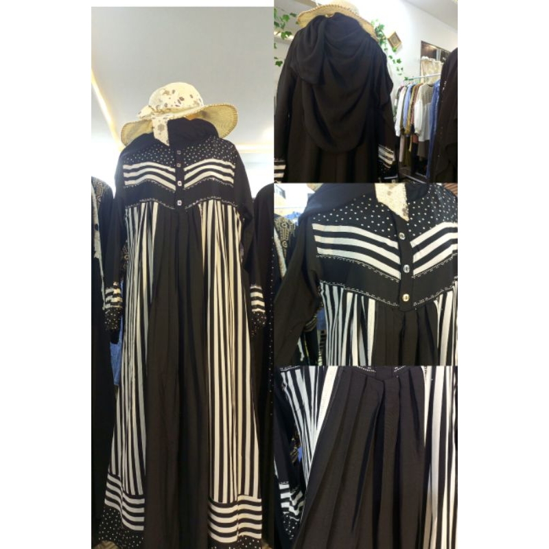 GAMIS SALUR HITAM PUTIH