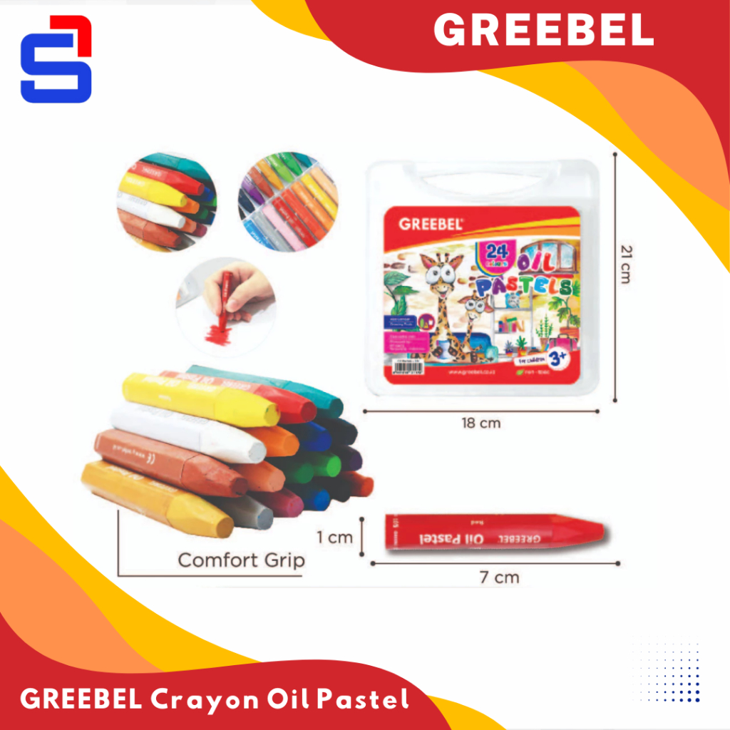 

GREEBEL Crayon Krayon Kids Oil Pastel / Crayon Greebel / Krayon Sekolah Anak & Professional Non