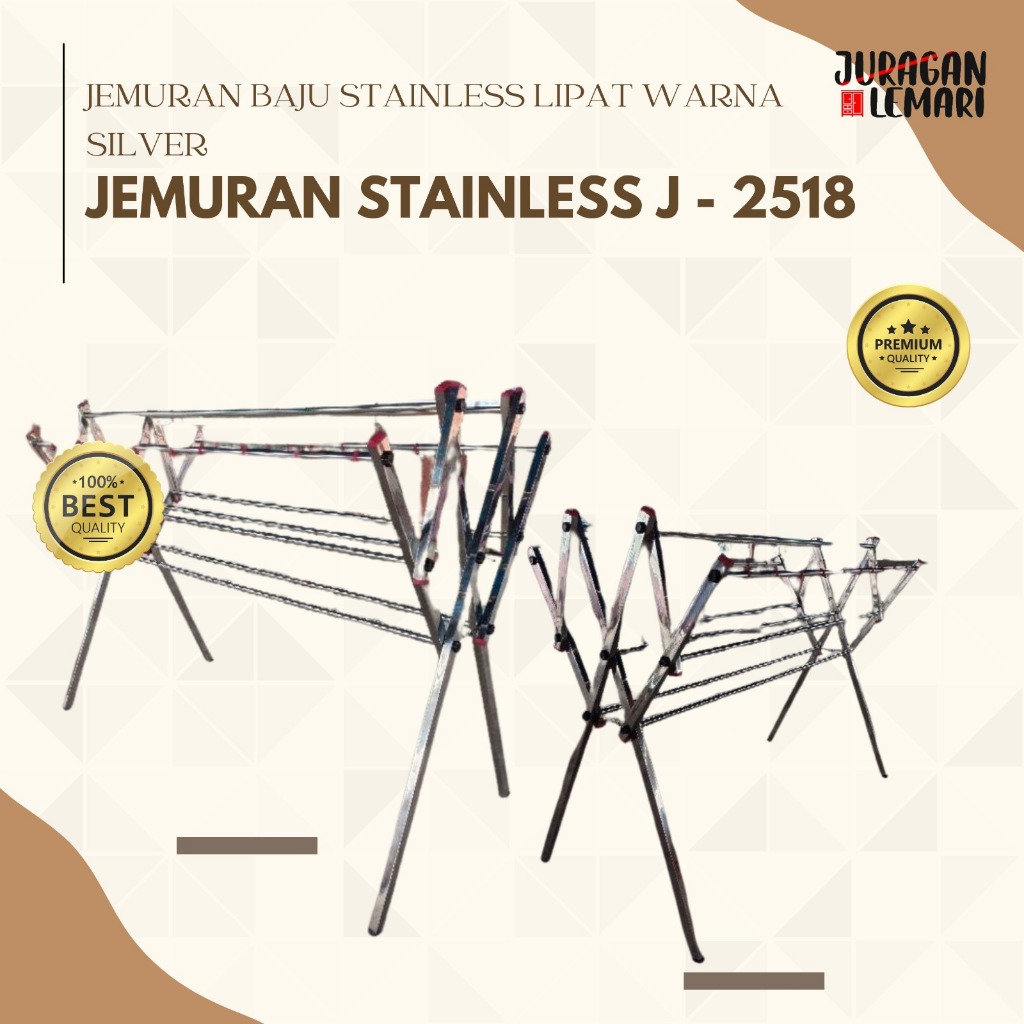 JEMURAN STAINLESS STEEL JUMBO | JEMURAN STAINLESS LIPAT 180 CM | JEMURAN BAJU PAKAIAN ORIGINAL | JEM