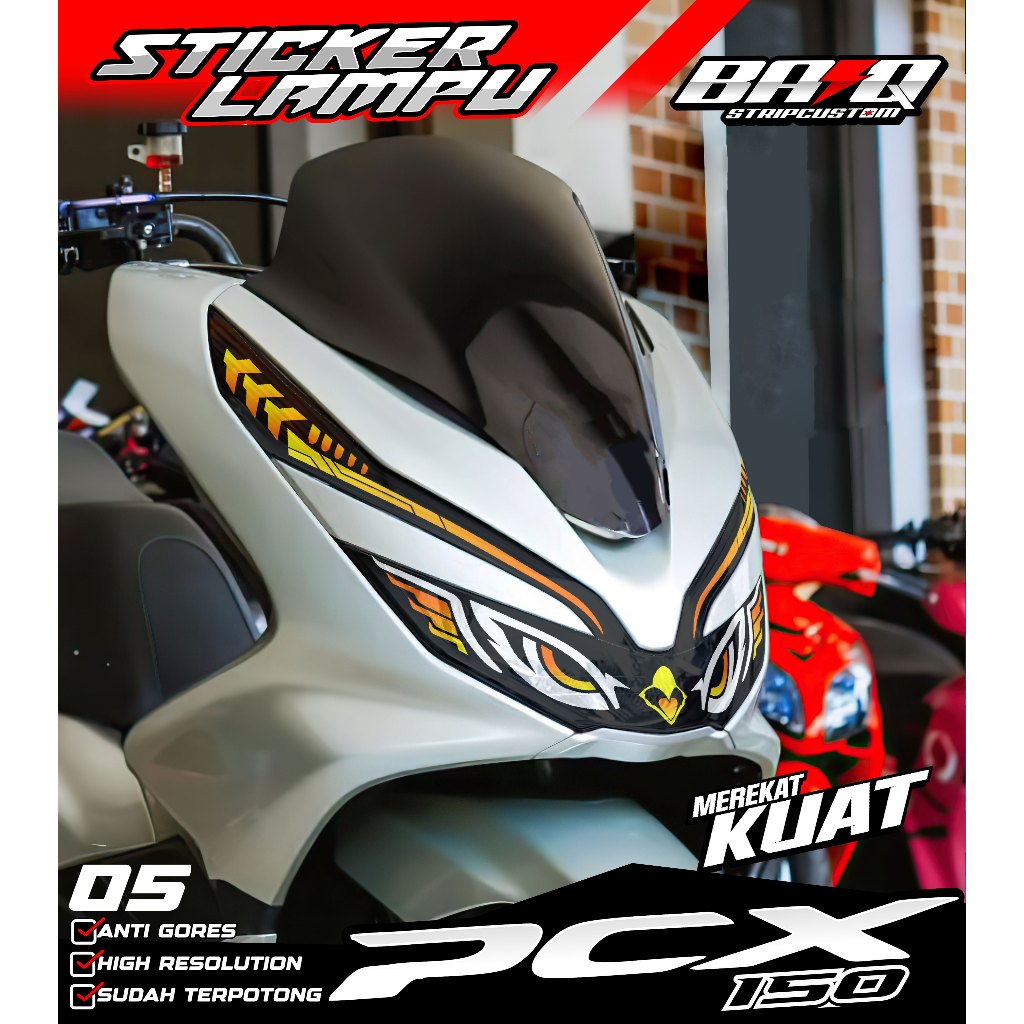 STICKER LAMPU DEPAN PCX 150 - STICKER LAMPU ALIS PCX 150 MOTIF SIMPLE LIST 05
