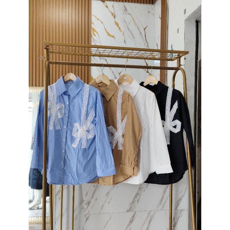 Kemeja BKK Mix Renda Katun Import Atasan Wanita