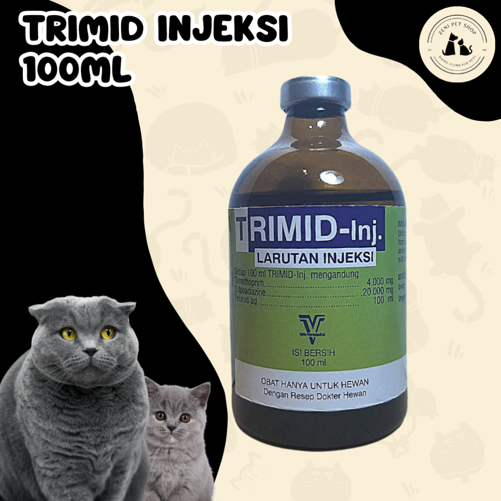 Trimid Injeksi 100 ml - Antibiotik Spektrum Luas Untuk Hewan - Antibiotik Sapi - Antibiotik Ternak