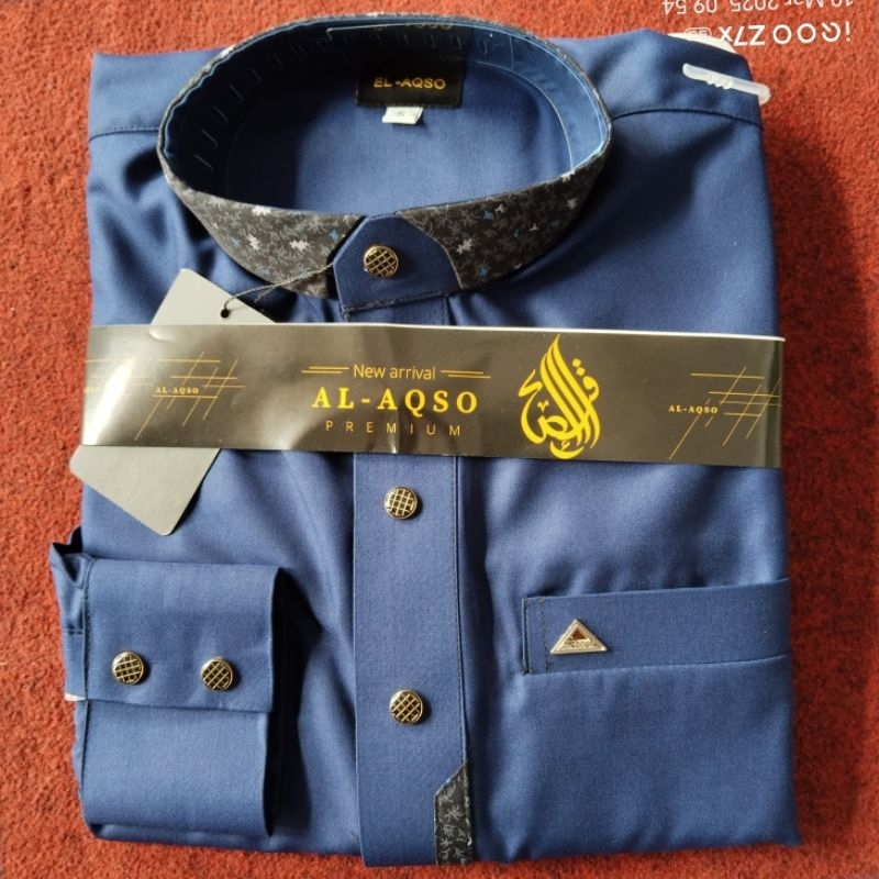 Jubah Al Aqso Polyester Premium / Lengan Kancing