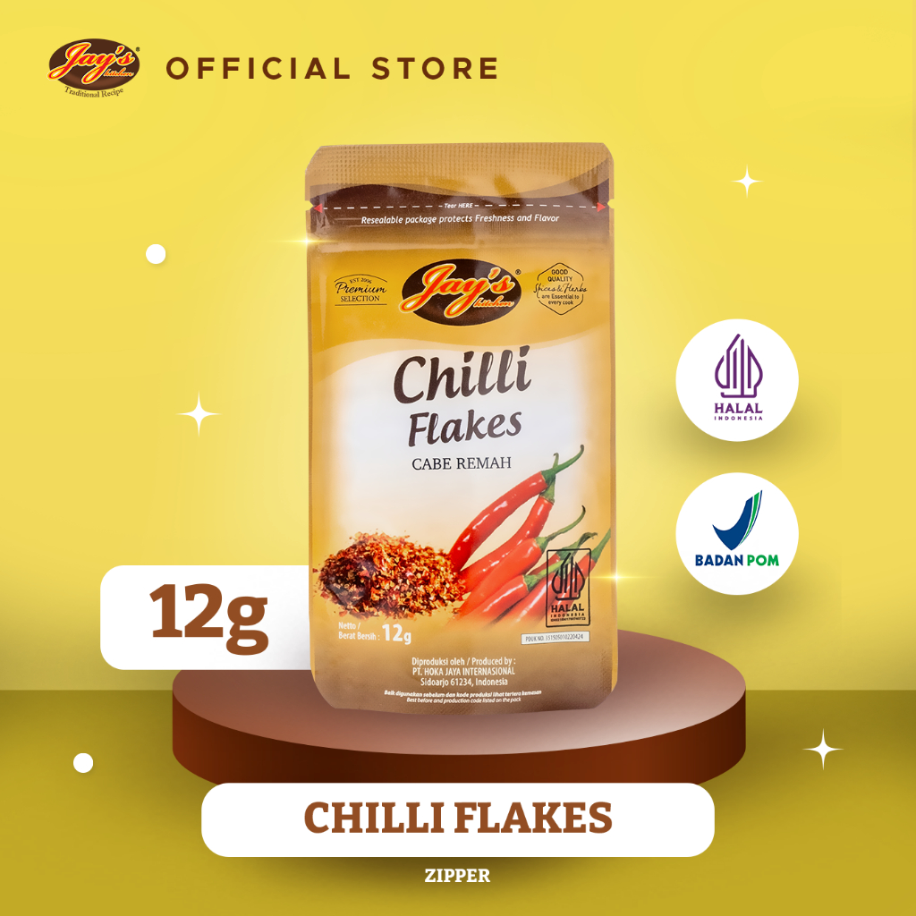 

Jay's Kitchen Chili Flakes Zipper 12 GR