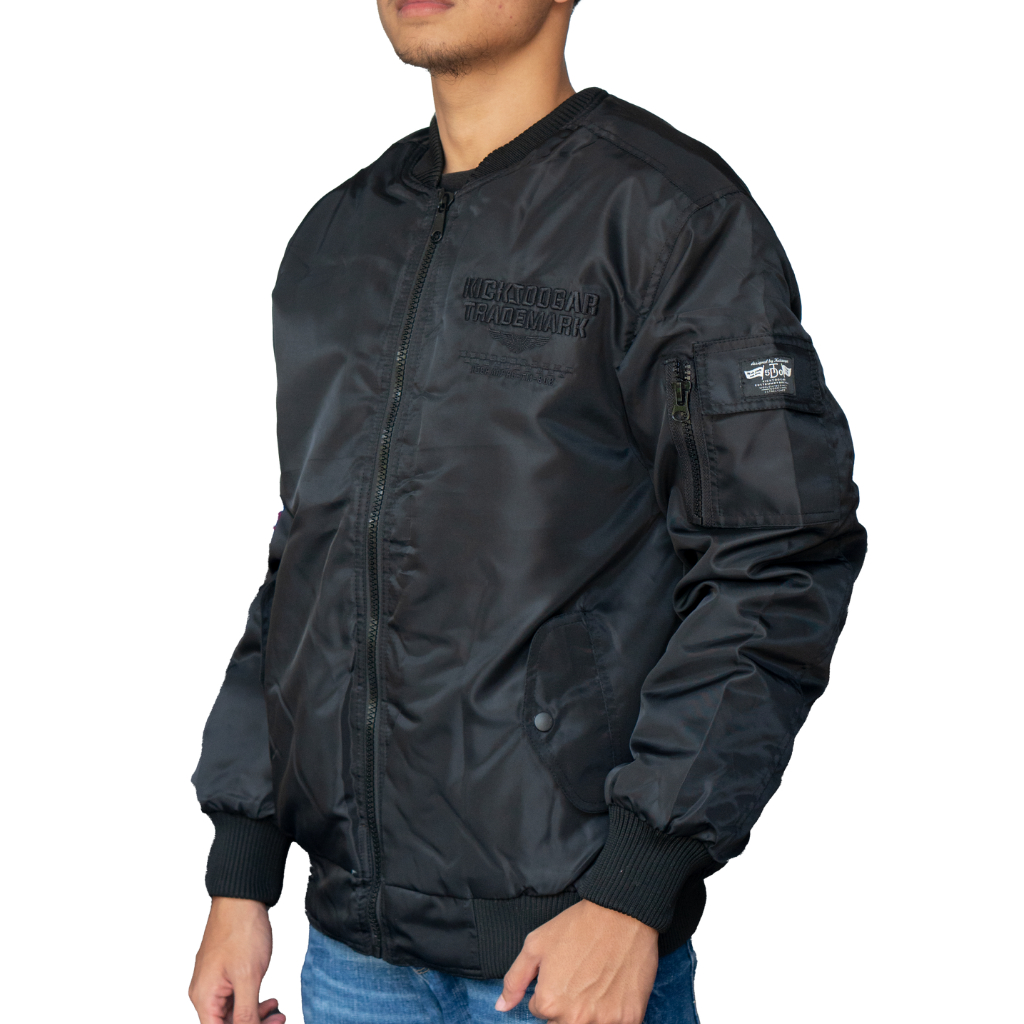 Jstro Jaket Bomber Pria Jacket Bomber Pilot Hitam Jaket Pilot