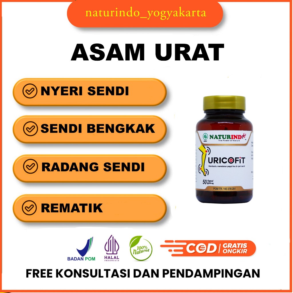Uricofit Obat Asam Urat Nyeri Sendi Jamu Herbal Asam Urat dan Flu Tulang Naturindo