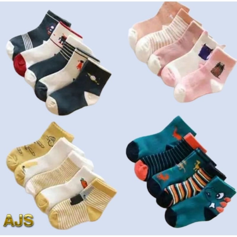 ( paket 3 pasang ) kaoskaki motif anak beby karakter ( random )bahan lembut nyaman di pakai si buah 