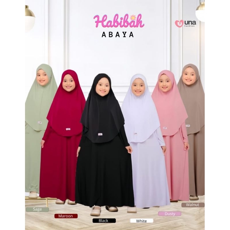 Gamis  Putih anak una By Habibah abaya