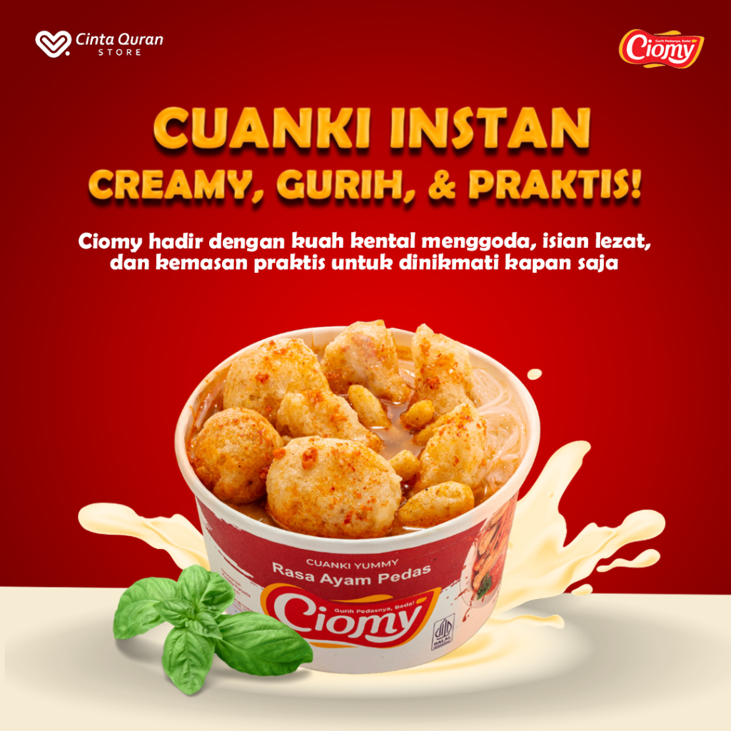 

Ciomy Cuanki Instan (Varian Ayam Pedas, Ayam Keju Pedas, dan Kari Ayam Pedas)