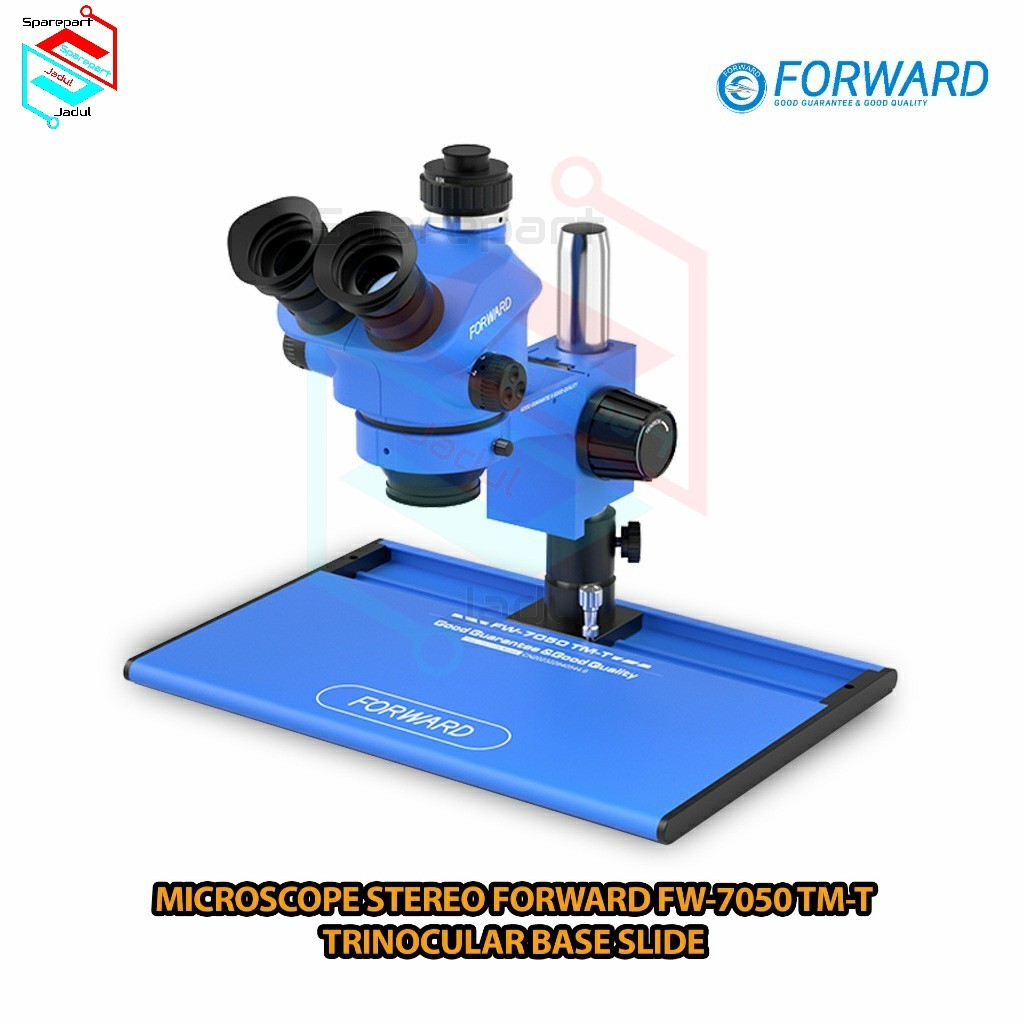 MICROSCOPE STEREO FORWARD FW-7050 TM-T TRINOCULAR BASE SLIDE ORIGINAL