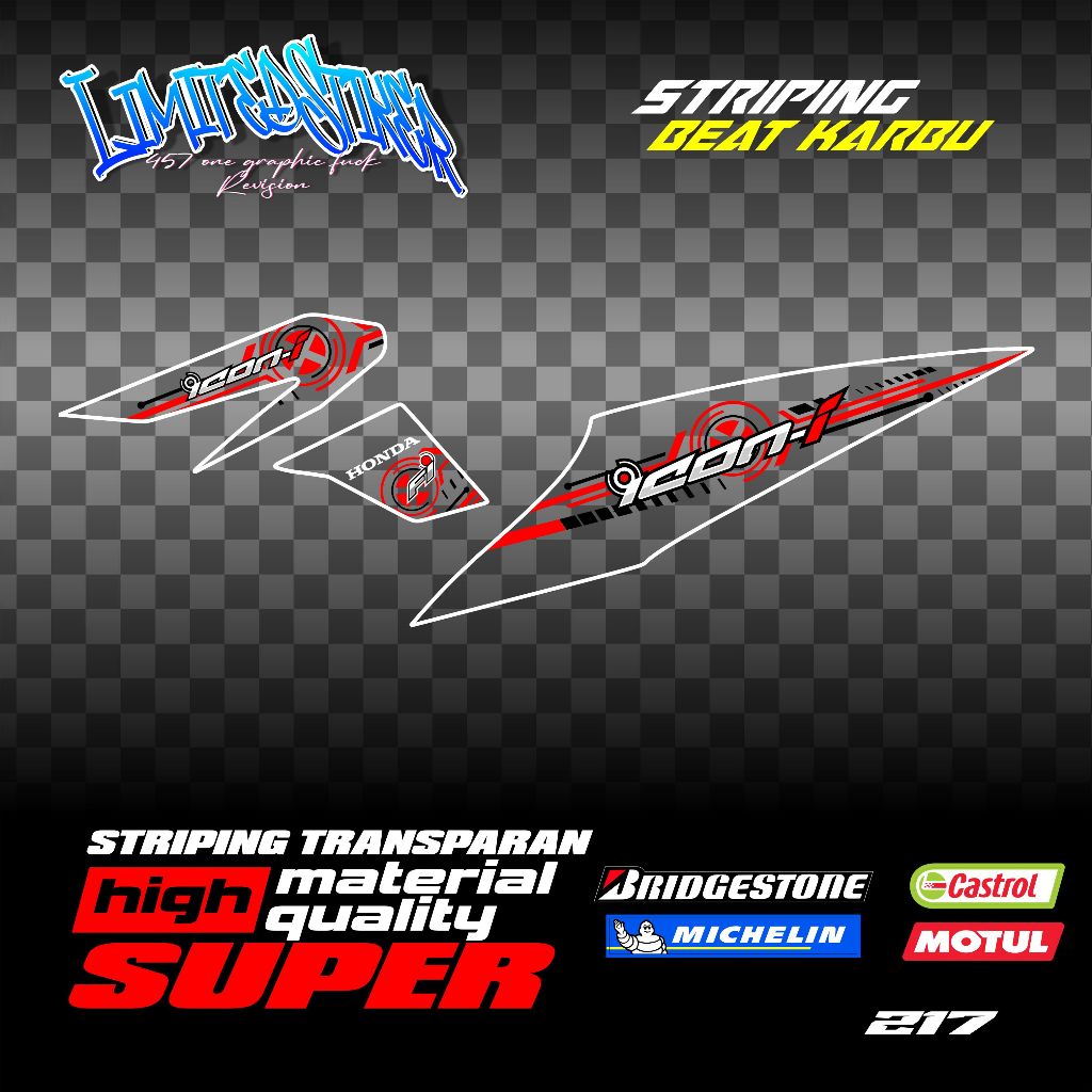Striping beat karbu trnasparan uv symple iconi vietnam karbu honda