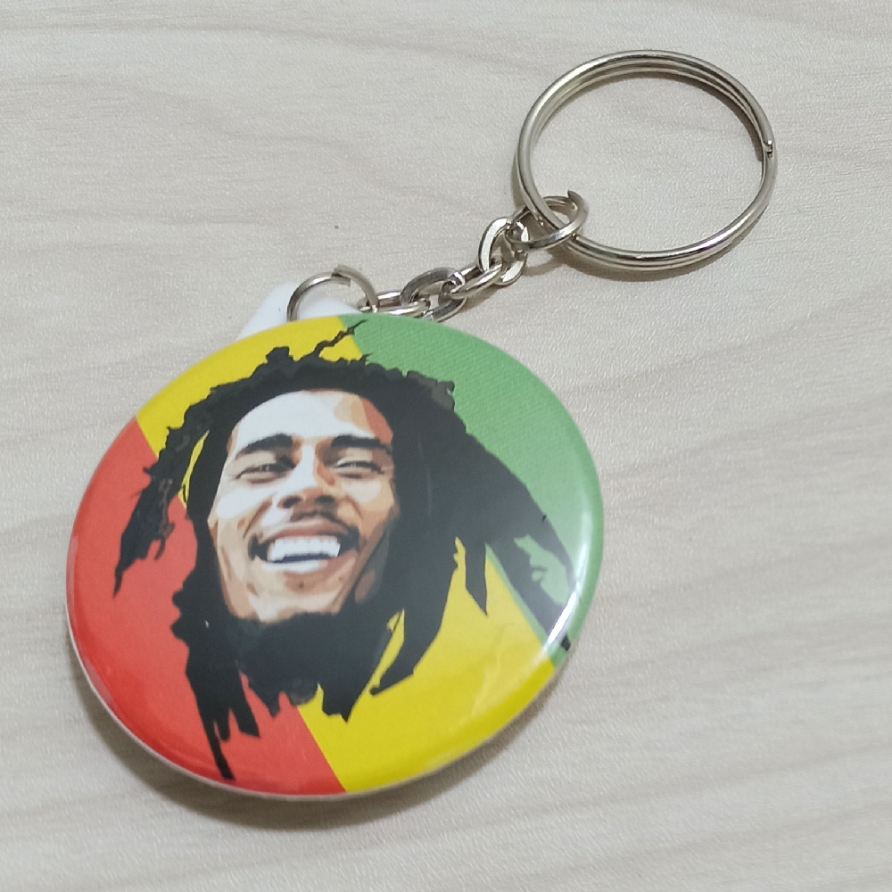 Gantungan Kunci Bob Marley Ukuran Diameter 58 mm