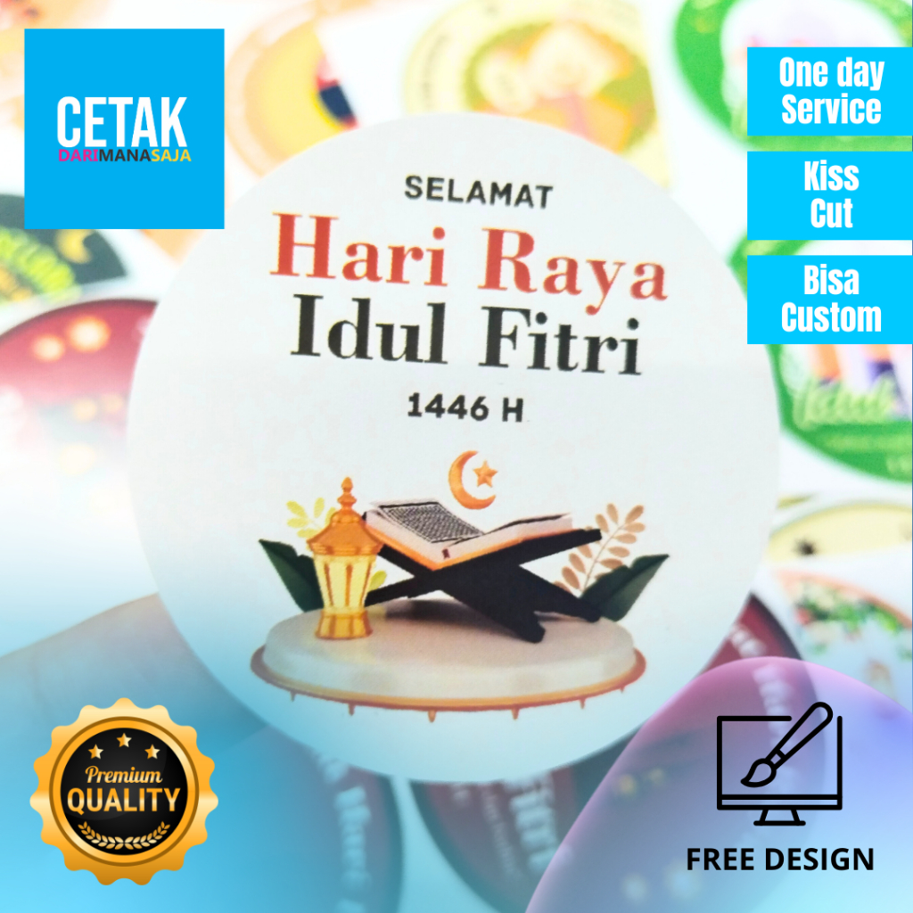 

3-4 STIKER TOPLES LEBARAN IDUL FITRI / STIKER LEBARAN IDUL FITRI / STICKER BULAT / STIKER KEMASAN