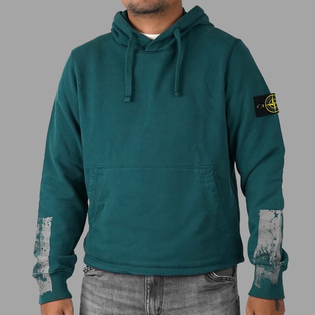 Stone Island Tape Four Reflective Print Hoodie