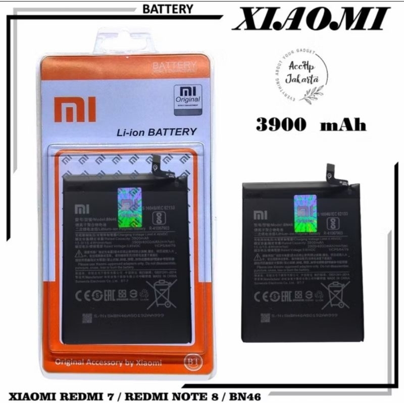Baterai Batre Xiaomi Redmi 7 / Redmi Note 8 Batre xiaomi bn46 original 100% New