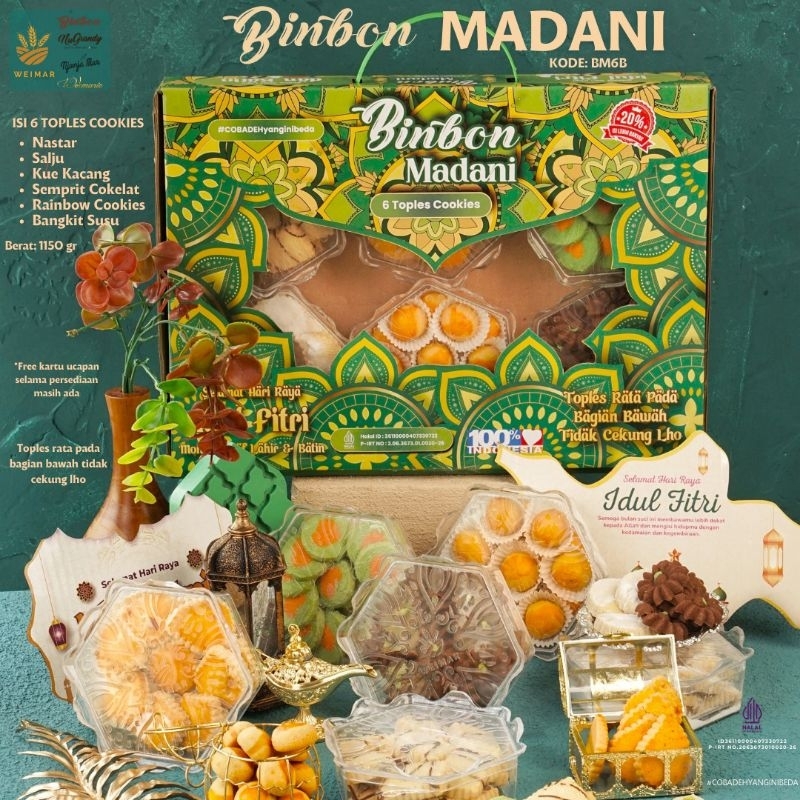 

Parcel/Hampers Lebaran Binbon Madani 6 Toples Cookies